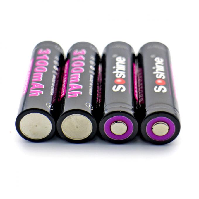 Akku der hohen Kapazität: Li-Ion 18650 3100mAh Soshine 3.7V schützte ...